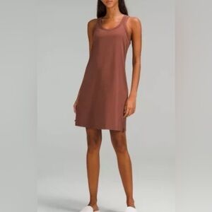 Lululemon Scoop Sleeveless Dress Classic Fit Cotton Blend Coastal Brown Size S